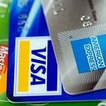 close-up of credit cards