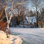 a house in the snow