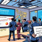 a comic book image on a strategic analysis in economics