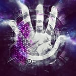 AI Based Encryption and Decryption shows as man scanning his palm